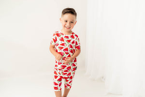 Front Opening Shortie Romper in OG Watermelons 2.0 | Bamboo Viscose