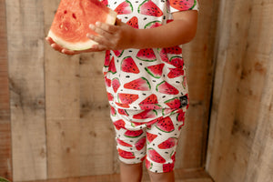 Front Opening Shortie Romper in OG Watermelons 2.0 | Bamboo Viscose