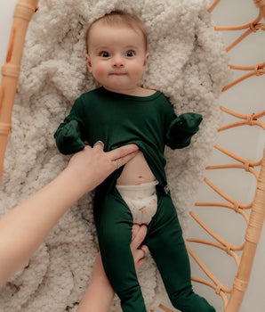 Front Opening Romper in Sage