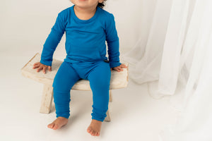 Front Opening Romper in Azure | Bamboo Viscose