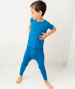 Front Opening Romper in Azure | Bamboo Viscose