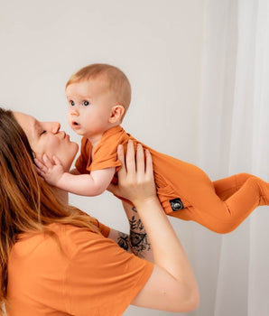 Front Opening Romper in Yams | Bamboo Viscose