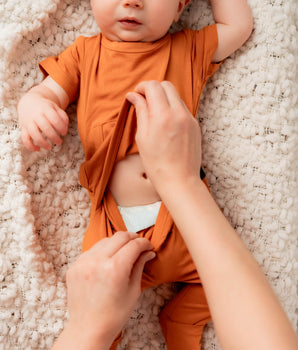 Front Opening Romper in Yams | Bamboo Viscose