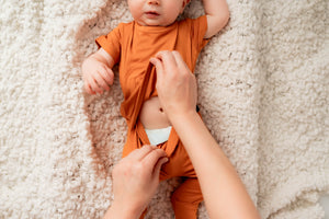 Front Opening Romper in Yams | Bamboo Viscose