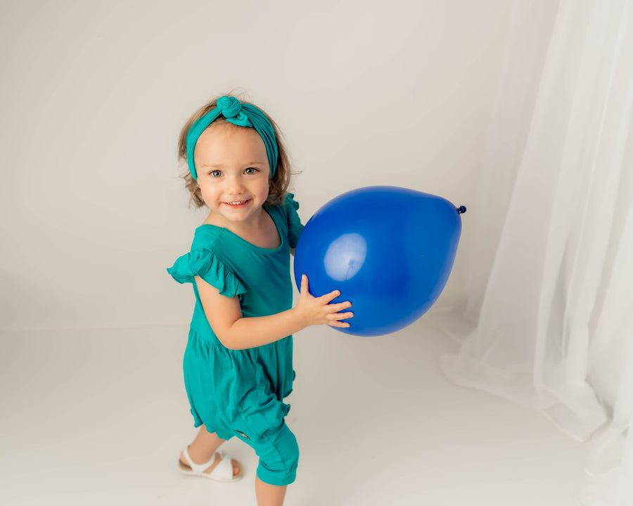 Switch-A-Roo ™ Reversible Opening Twirl Shortie Romper in Jade | Bamboo Viscose