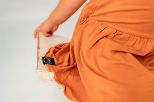 Switch-A-Roo ™ Reversible Opening Twirl Shortie Romper in Yams | Bamboo Viscose