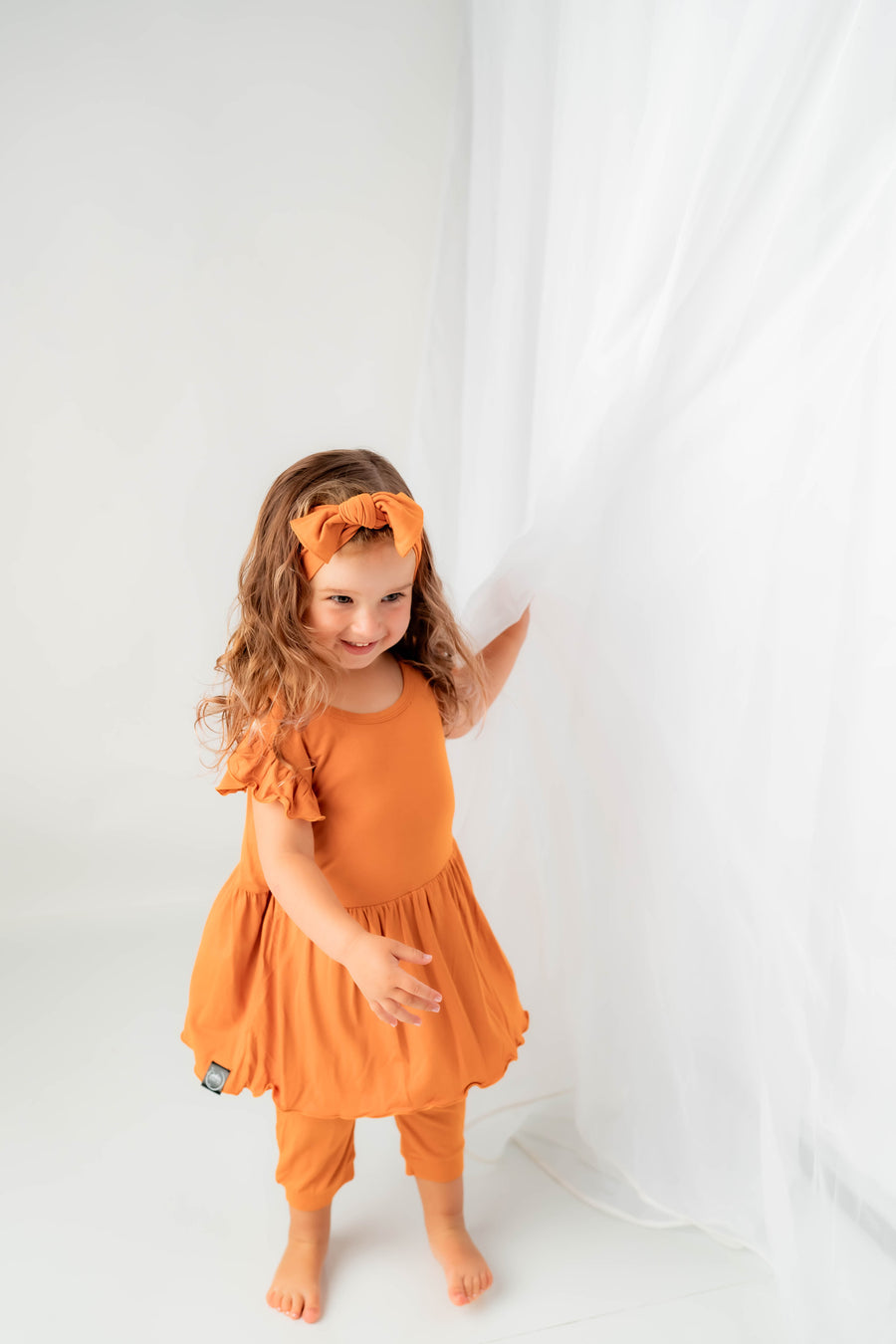 Switch-A-Roo ™ Reversible Opening Twirl Shortie Romper in Yams | Bamboo Viscose