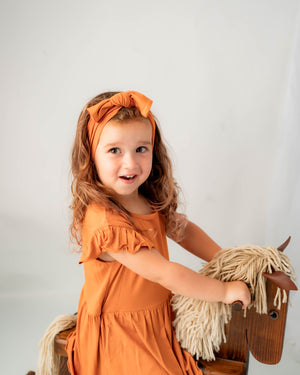 Switch-A-Roo ™ Reversible Opening Twirl Shortie Romper in Yams | Bamboo Viscose