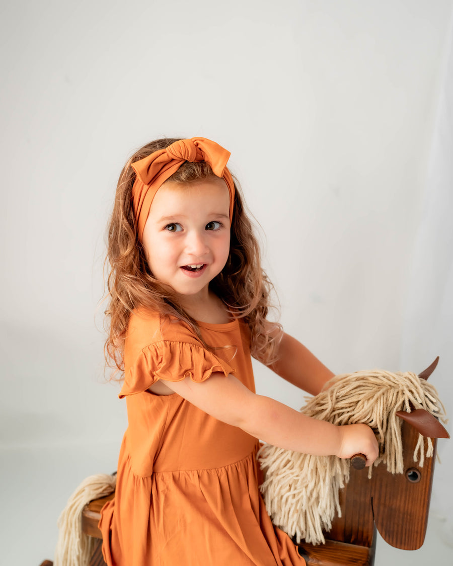 Switch-A-Roo ™ Reversible Opening Twirl Shortie Romper in Yams | Bamboo Viscose