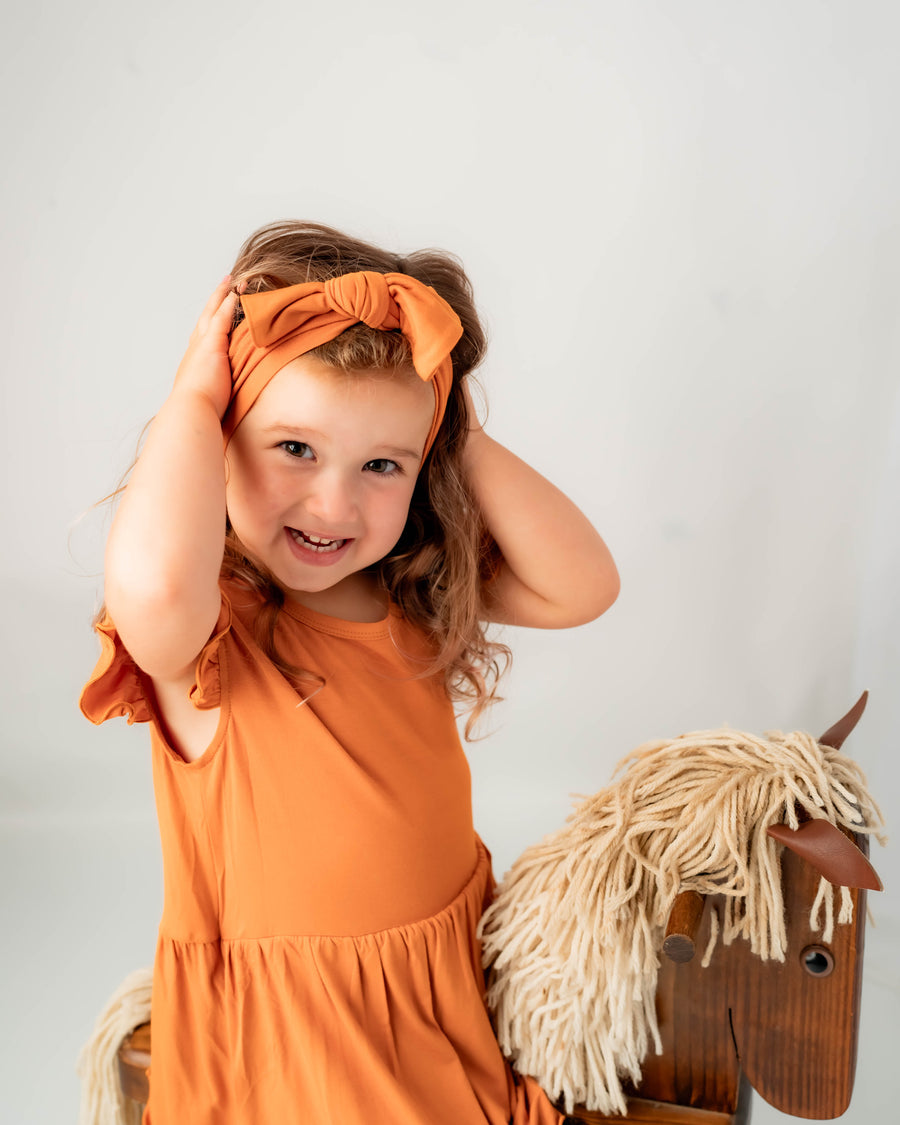 Switch-A-Roo ™ Reversible Opening Twirl Shortie Romper in Yams | Bamboo Viscose