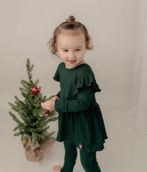 Switch-A-Roo™ Reversible Opening Twirl Romper in Sage