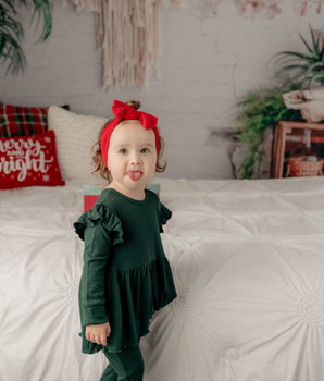 Switch-A-Roo™ Reversible Opening Twirl Romper in Sage