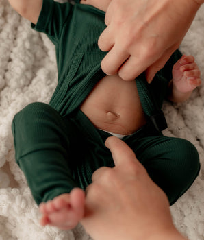 Front Opening Romper in Sage