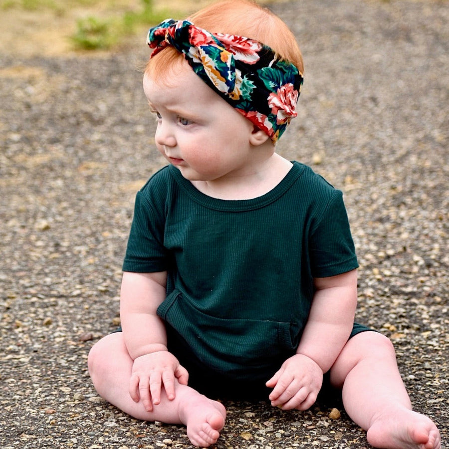 Front Opening Shortie Romper in Sage | Bamboo Viscose