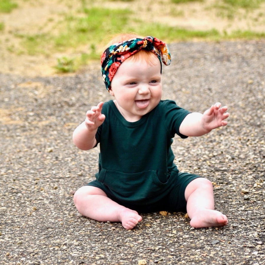Front Opening Shortie Romper in Sage | Bamboo Viscose