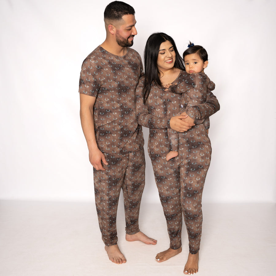 Men’s 2 pc Loungewear Set in Antlers | Bamboo Viscose