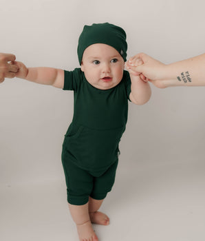 Change-A-Roo™ Front Opening Shortie Romper in Sage