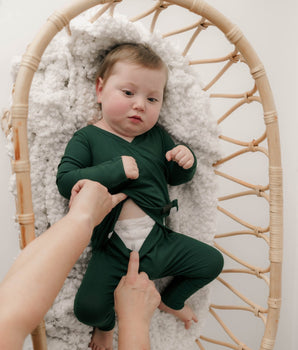 Wrap-A-Roo™ Wrap Opening Romper in Sage