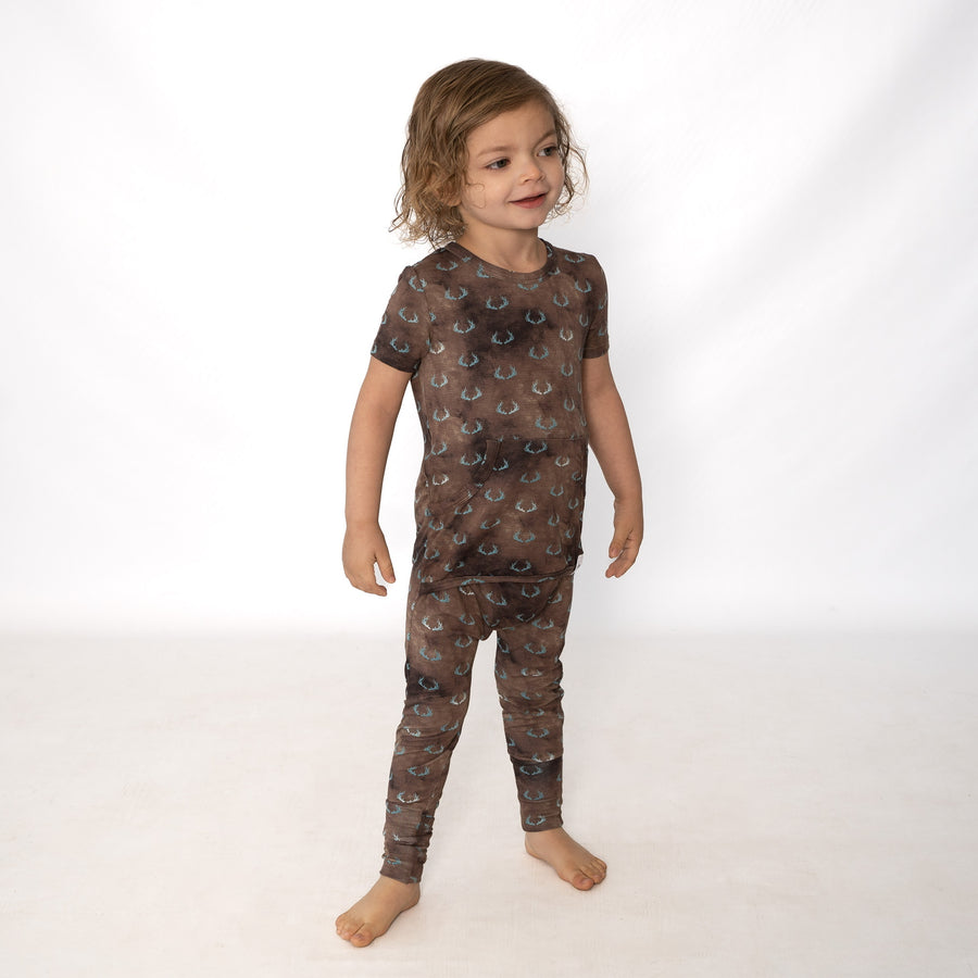 Front Opening Romper in Antlers | Bamboo Viscose
