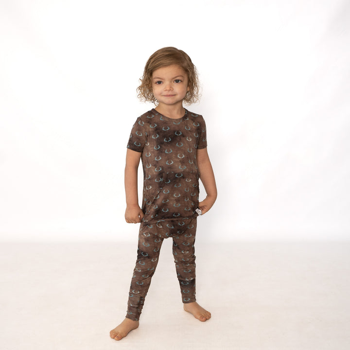 Front Opening Romper in Antlers | Bamboo Viscose
