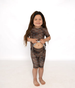 Front Opening Shortie Romper in Antlers
