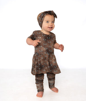 Front Opening Twirl Romper in Antlers | Bamboo Viscose