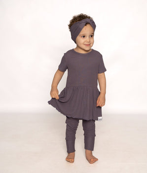 Front Opening Twirl Romper in Dusk