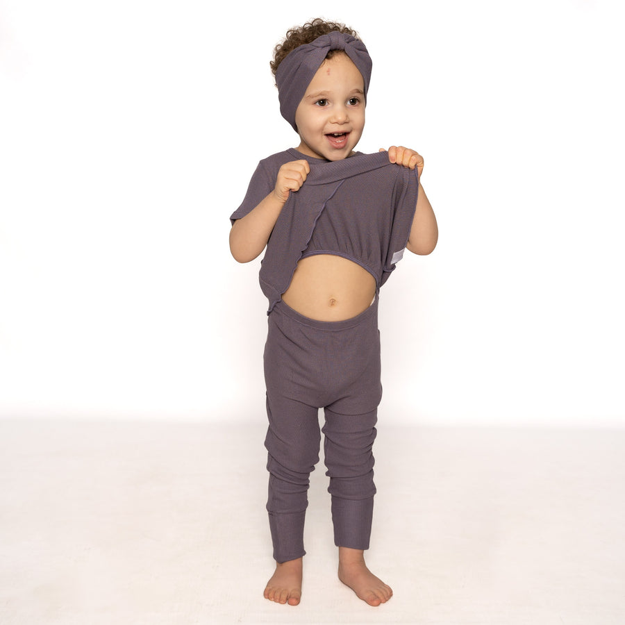 Front Opening Twirl Romper in Dusk | Bamboo Viscose