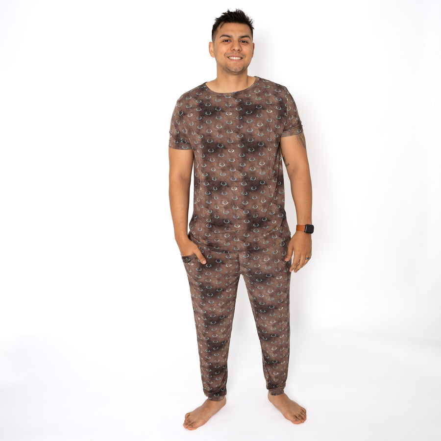 Men’s 2 pc Loungewear Set in Antlers | Bamboo Viscose