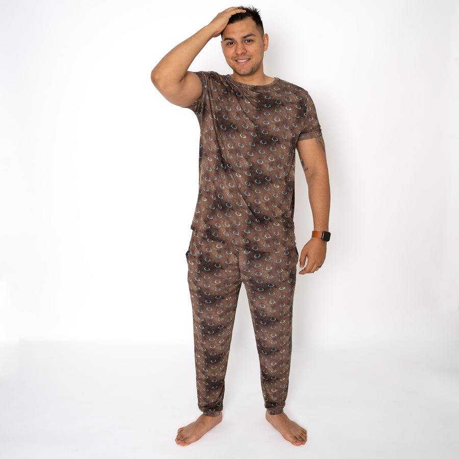 Men’s 2 pc Loungewear Set in Antlers | Bamboo Viscose