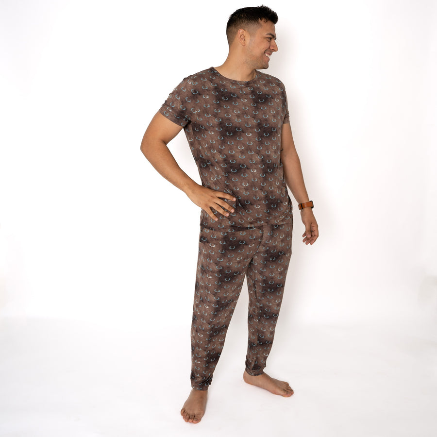 Men’s 2 pc Loungewear Set in Antlers | Bamboo Viscose