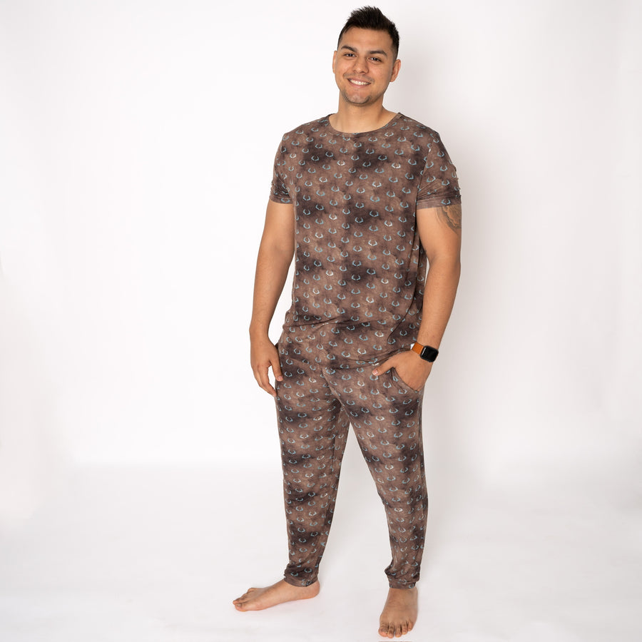 Men’s 2 pc Loungewear Set in Antlers | Bamboo Viscose