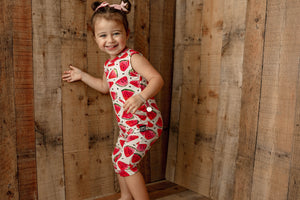 Front Opening Tank Shortie Romper in OG Watermelons 2.0 | Bamboo Viscose