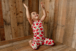 Front Opening Tank Shortie Romper in OG Watermelons 2.0 | Bamboo Viscose