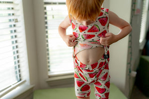 Front Opening Tank Shortie Romper in OG Watermelons 2.0 | Bamboo Viscose