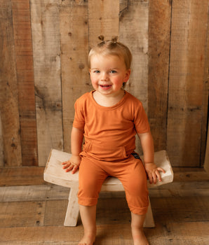 Front Opening Shortie Romper in Yams