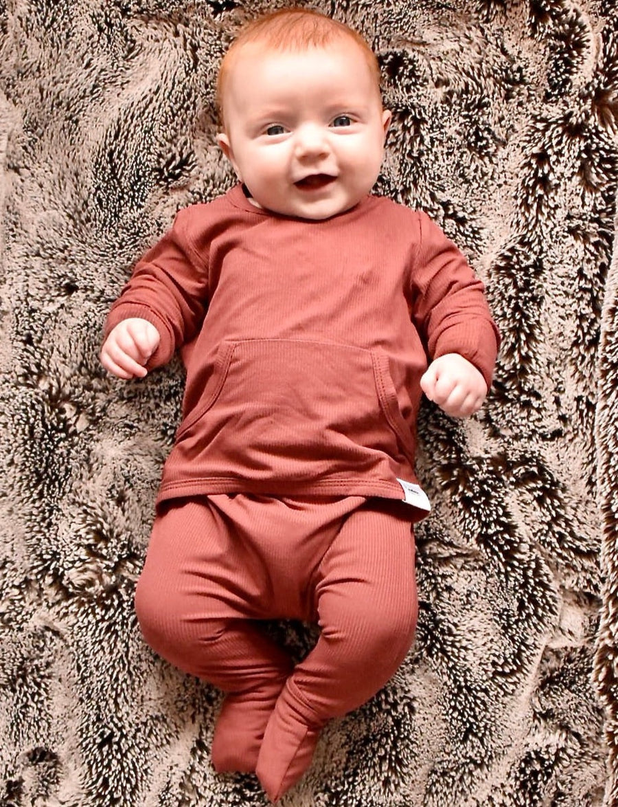 Front Opening Romper in Memphis Rust | Bamboo Viscose