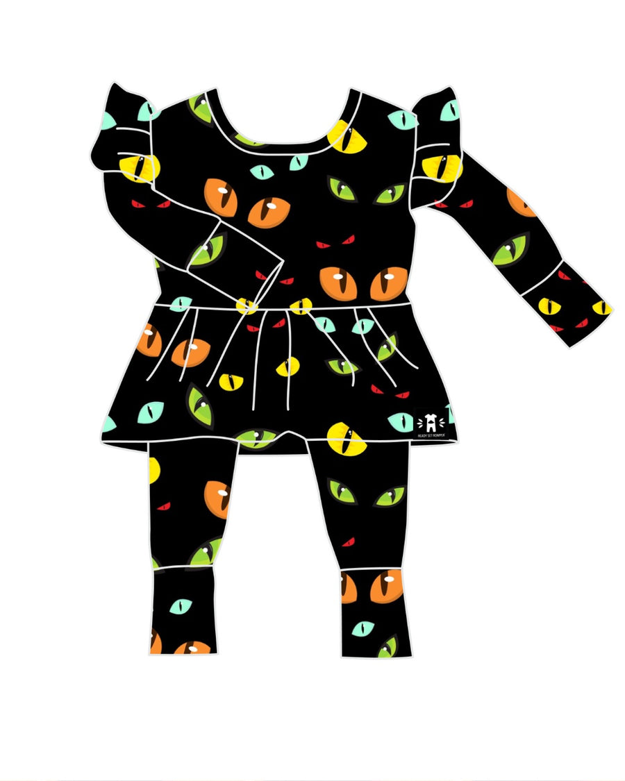 Switch-A-Roo™ Reversible Opening Twirl Romper in Eye Spy | Bamboo Viscose
