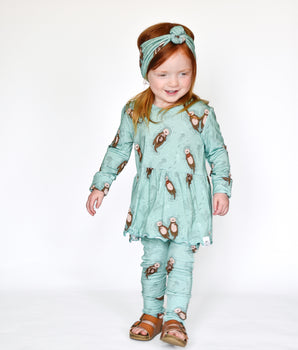 Front Opening Twirl Romper in Otters