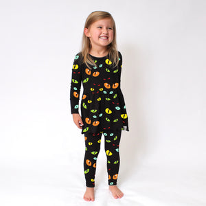 Switch-A-Roo™ Reversible Opening Twirl Romper in Eye Spy | Bamboo Viscose