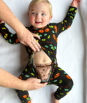 Front Opening Romper in Eye Spy