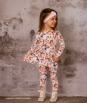 Front Opening Twirl Romper in Java Love