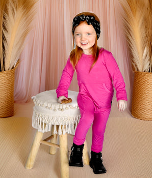 Front Opening Romper in Fuchsia