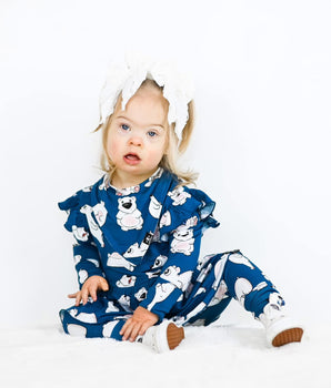 Reversible Opening Ready Set Romper® Twirl in Minted O.G Polar Pals