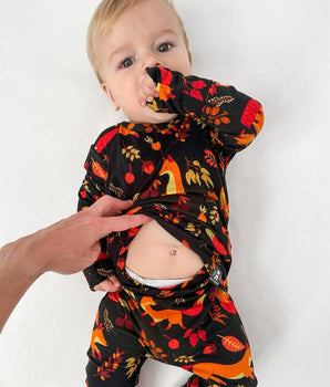 Front Opening Romper in Foxes