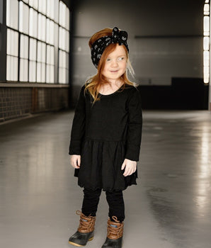 Switch-A-Roo™ Reversible Opening Twirl Romper in Jet Black