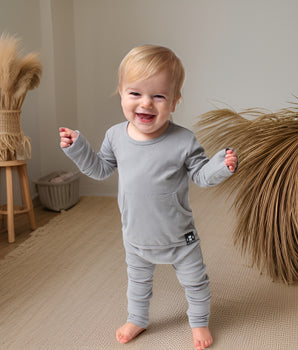 Change-A-Roo™ Front Opening Romper in Eucalyptus Grey