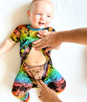 Front Opening Romper in Prism