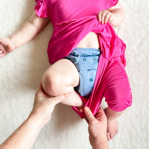 Switch-A-Roo ™ Reversible Opening Twirl Shortie Romper in Fuchsia | Bamboo Viscose