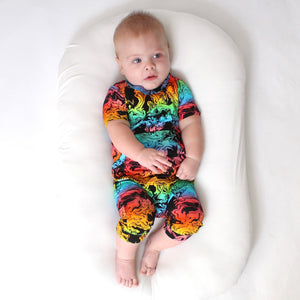 Front Opening Shortie Romper in Prism | Bamboo Viscose